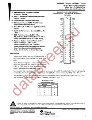 SN74AHCT16540DL datasheet  